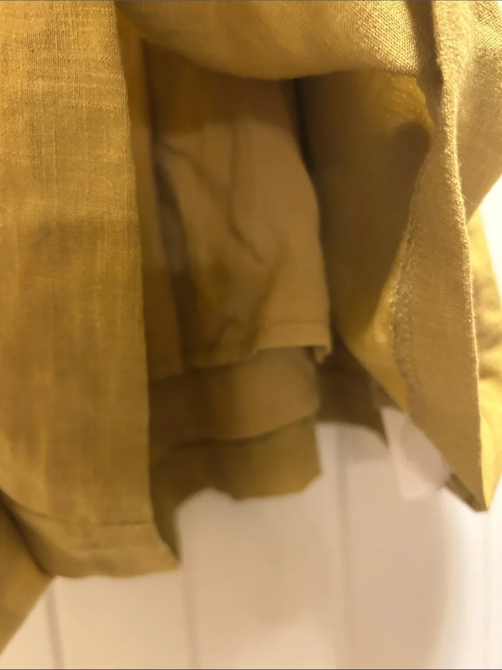 J.O.A. High-Waist Lace-Up Flared M Shorts in Mustard Yellow